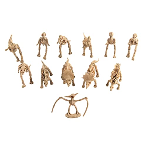 TOBBOMEY 12st Lustige Dinosaurierverzierung Mini-dinosaurierfigur Spielzeug Desktop-Dinosaurier-Modell Gefälschtes Dinosaurierspielzeug Monoclonius Dino-Spielzeug Hölzern von TOBBOMEY