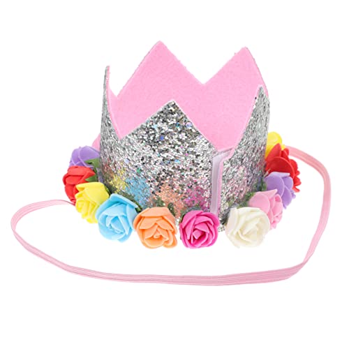 TOBBOMEY 1Stk Hut aus künstlichen Blumen 1. Geburtstag Stirnband für Babymädchen partyhüte kindergeburtstags dekoration glitzernder geburtstagshut Party-Accessoires-Hut Goldpudertuch von TOBBOMEY