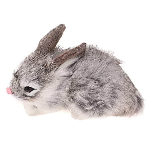 TOBBOMEY 1Stk Simulation Plüschkaninchen Animal Toys Tier Spielzeug Bunny Plush realistisches Kaninchenspielzeug Kaninchenstatue lebensechtes Kaninchen Mini-Plüschkaninchen Grey von TOBBOMEY