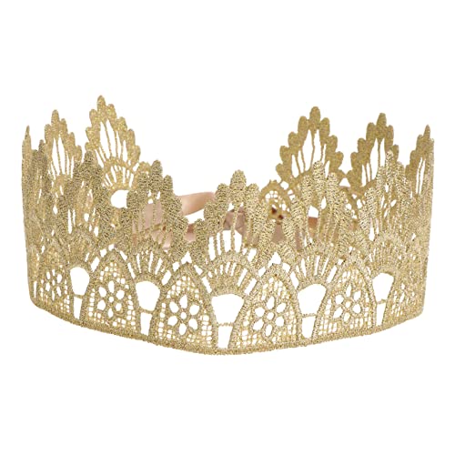 TOBBOMEY 1stk Geburtstagskrone Vintage- Prinzessin Frauen Geburtstag Kopfschmuck Frauen Geburtstag Tiara Kopfbedeckung Für Damen Geburtstag Kopfbedeckung Spitze Golden von TOBBOMEY