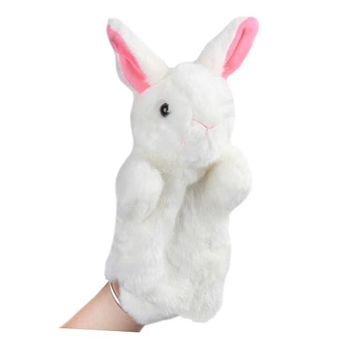 TOBBOMEY 1stk Handpuppen Für Kinder Marionette Plüsch Ausgestopft Handpuppe Hase Menschlich Puppen Kleinkinder Tiere Hase Handpuppe Kaninchen Gefüllte Hasenspielzeuge Fuchs Karikatur Weiß von TOBBOMEY