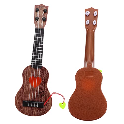 TOBBOMEY 1stk Ukulele Musikspielzeug Für Kindergitarre Musikalisches Spielzeug Kidcraft-spielset Anfänger Üben Musikinstrument Kinder Gitarre Kinderspielzeug Mini-Instrument Coffee Plastik von TOBBOMEY