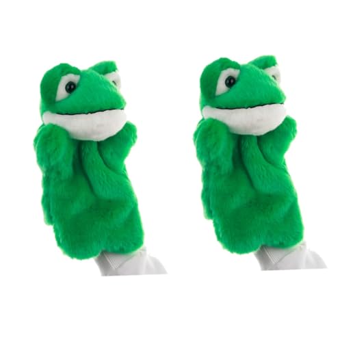 TOBBOMEY 2 STK Handpuppe Geschichten erzählendes Spielzeug Rollenspielpuppe de porristas Plüsch interaktives Spielzeug kuschelig Geschichte Marionette Geschichte erzählende Marionette Green von TOBBOMEY