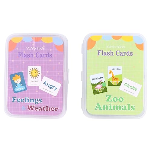 TOBBOMEY 2 Sätze Kinder Lernen Karte Studieren für Kinder Kinderpuzzle Babyspielzeug Kinder rätsel Zoo Tiere Kinder Puzzle rätselbuch Kinder Lernspielzeug für Kinder Kinder-Flash-Karte von TOBBOMEY