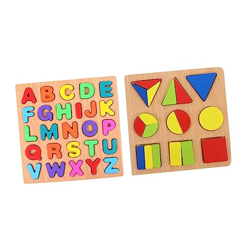 TOBBOMEY 2 Sätze Puzzle laubsägen für rätsel für geometrische spielsachen für Kinderzahlen Kid Toys Figuren kinderknallzeug gestalten hölzern Colorful von TOBBOMEY