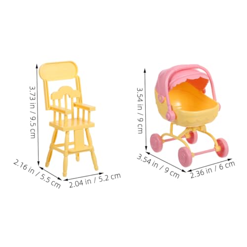 TOBBOMEY 2 Sätze Realistischer Buggy und Hochstuhl aus Kompaktes für Detailreiche Dollhouse Layouts und Interaktives Junge Mädchen TOBBOMEY 2 Sätze Realistischer Buggy und Hochstuhl aus Kompaktes für Detailreiche Dollhouse Layouts und Interaktives Junge Mädchen von TOBBOMEY