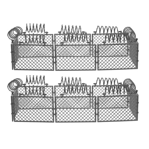 TOBBOMEY 2 Sets Mini-Zaun Für Nutztiere, Kunststoff-Spielzeug, Leitplanke Für Bauklötze, Miniatur-hofzaun, Kunststoffzaun, Dekorativer Zaun von TOBBOMEY