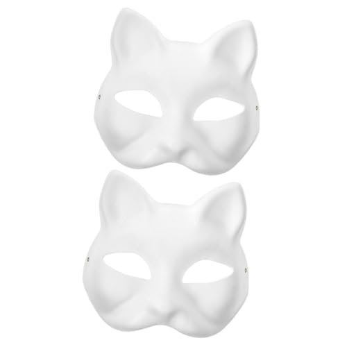 TOBBOMEY 2 Stück DIY Weiße Katzenpapier Masken zum Bemalen Blanko Halbmasken für Erwachsene DIY Bastelset für Maskerade Karneval Cosplay und Bühnenauftritte TOBBOMEY 2 Stück DIY Weiße Katzenpapier Masken zum Bemalen Blanko Halbmasken für Erwachsene DIY Bastelset für Maskerade Karneval Cosplay und Bühnenauftritte von TOBBOMEY
