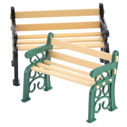 TOBBOMEY 2 Stück Miniatur Parkbank Grün Schwarz Realistisch Gestaltete Miniatur Möbel für Puppenhaus Garten Terrasse Dekorative Mini Bank für Bastelbedarf und Miniaturlandschaften TOBBOMEY 2 Stück Miniatur Parkbank Grün Schwarz Realistisch Gestaltete Miniatur Möbel für Puppenhaus Garten Terrasse Dekorative Mini Bank für Bastelbedarf und Miniaturlandschaften von TOBBOMEY