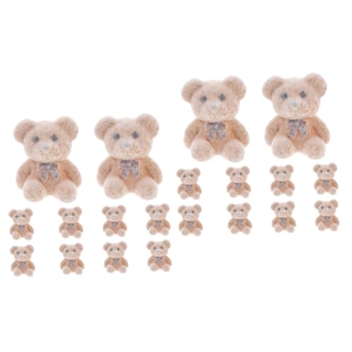 TOBBOMEY 20 STK Mini-Bärpuppe kuschelbären Cute Decor Miniaturtiere hochzeitsgeschenke DIY Dekorationen Mini-Beflockte Bärenfiguren Bärenfigur zur Dekoration Miniatur-Bärenschmuck PVC Brown von TOBBOMEY