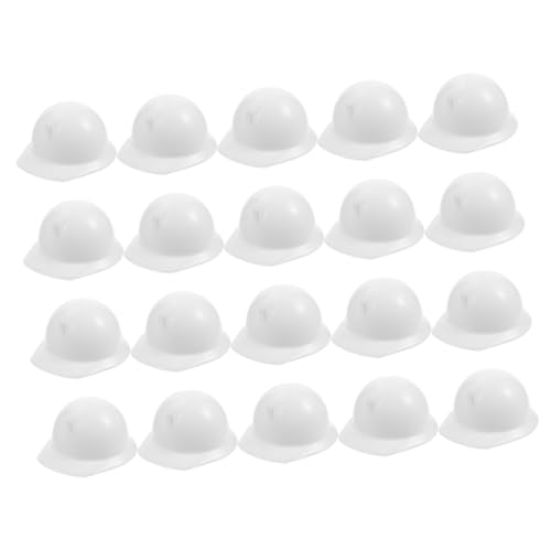 TOBBOMEY 20 Stk Spielzeughelm Mini- Schutzhelme Für Minipuppen -schutzhelm Mini-schutzhelme Miniatur Mini-puppen-hut Mini-zylinder Mini-puppenhelme Puppenhüte Abs Weiß von TOBBOMEY