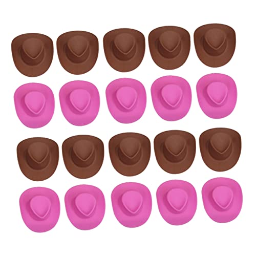 TOBBOMEY 20St Mini-Cowboyhut Mini-Sombrero kleine Hüte zum Basteln Mini Bucket Hat Minihüte für Flaschen Sitz für kinderspielzeug Mini-Miniatur-Hut Miniaturhüte Plastik von TOBBOMEY