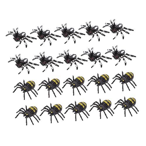 TOBBOMEY 20st Die Spinne Erschrecken Simulationsspinnenmodell Gefälschte Spinnen Mini-Spielzeug Kinderspielzeug Gruselige Requisiten Halloween-partyzubehör Spinnen Miniatur Black Plastik von TOBBOMEY