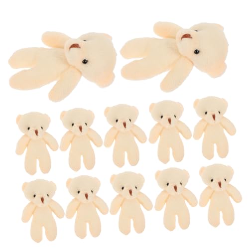 TOBBOMEY 20st Mini-bär Kuscheltier Mini Bär Abschluss Ausgestopfte Bären Verschleißfeste Kleine Bären Multifunktionaler Bärenanhänger Kleiner Bär Aus Plüsch Kuscheltiere Pp Baumwolle Beige von TOBBOMEY