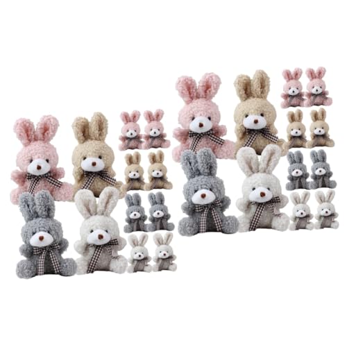 TOBBOMEY 24 STK Hase Schlüsselanhänger Hasen-Geldbörsenanhänger Schlüsselanhänger für Rucksäcke Bunny Schlüsselanhänger Bunny Taschenanhänger Hase Plüsch Plüsch-Kaninchen-Schlüsselanhänger von TOBBOMEY