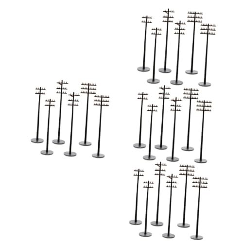 TOBBOMEY 24 STK Mikrolandschafts-telefonmast Modelleisenbahnbeleuchtung Spielset Mit Straßenschildern Modell Lichtmasten Tisch-Miniatur-Ornament Telefonmasten Puppenhaus Elektronisch Abs von TOBBOMEY