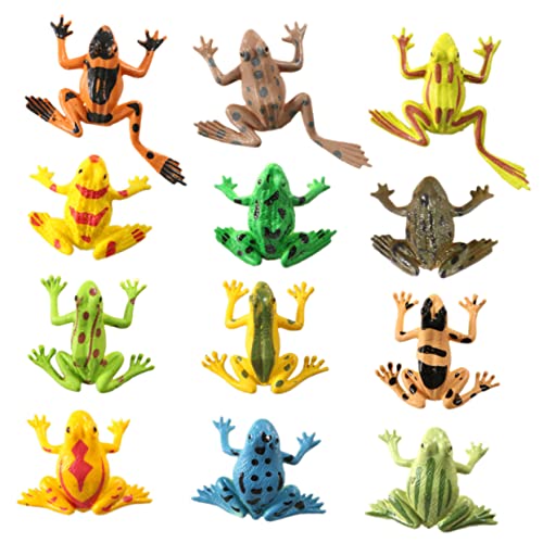 TOBBOMEY 24st Vinyl-Frosch-Ornament Spielzeugmodell Frühlingsspielzeug Für Kleinkinder Tierspielzeug Frosch-actionfigur Mini-Spielzeug Zappeln Froschbälle Tierausstellungsmodelle PVC von TOBBOMEY