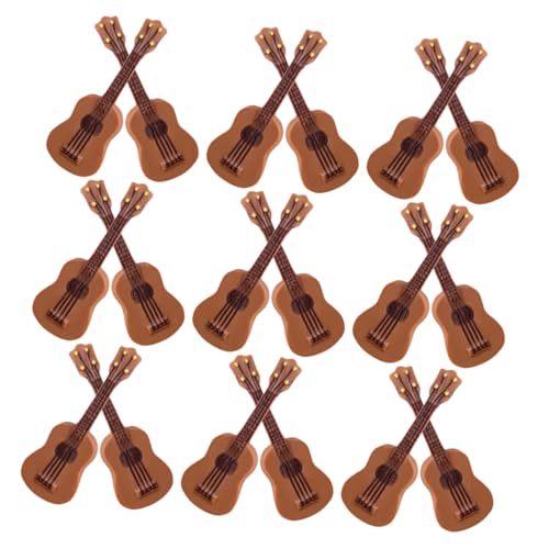 TOBBOMEY 25st Gitarrenmodell Kleines Bassmodell Mini-Musikinstrument-Dekoration Mini-musikalische Ornamente Mini-Gitarre-Foto-Requisite Miniatur-Musikinstrument Mini-hausgitarre Brown Harz von TOBBOMEY