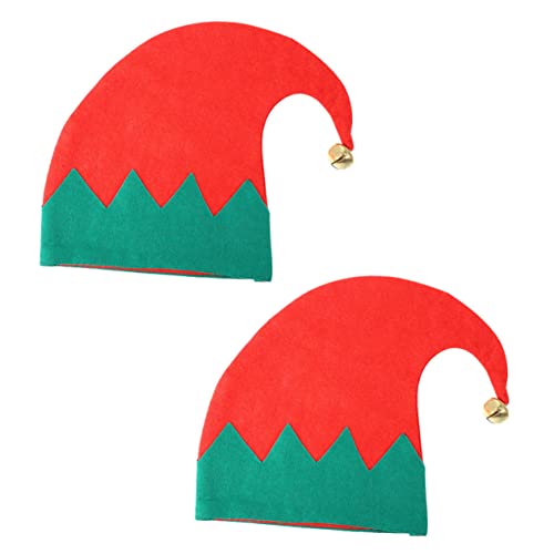 TOBBOMEY 2St Elfenhut Elfen Kostümhüte für Kinder Elfenmütze für Herren weihnachtsmütze für kinder weihnachtsmannmützen für kinder Weihnachts-Cosplay-Kopfschmuck kostüm hüte rot von TOBBOMEY