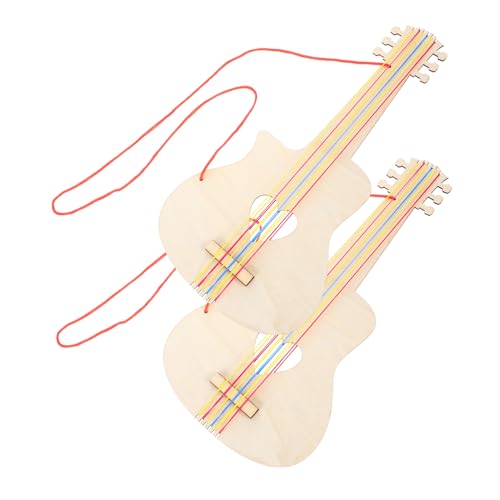 TOBBOMEY 2St Holzspielzeug kinderspielzeug bastelsets für Kinder unvollendetes Gitarrenspielzeug Spielzeug-E-Gitarre DIY bastelmaterial für Kinder spielsachen Kinder malen Spielzeug hölzern von TOBBOMEY