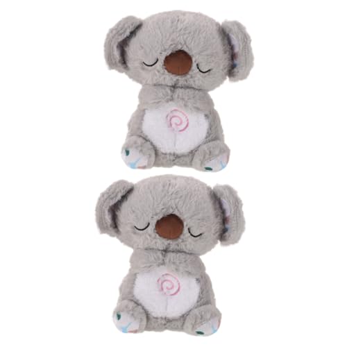 TOBBOMEY 2St Koala-Musikpuppe Koala-Plüschkissen Kuscheltier weich kuschelig Stofftierpuppe Beruhigendes Spielzeug Weiches Kuscheltier ausgestopfter Koala Koala-Puppenornament PP Baumwolle von TOBBOMEY