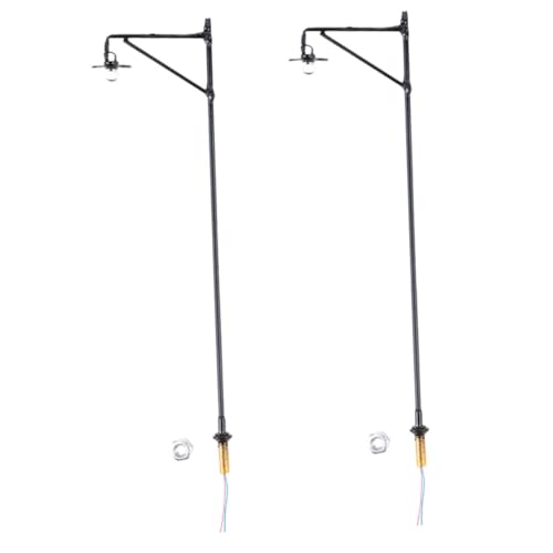 TOBBOMEY 2St Mikro-Landschaftshof Mini-Spielzeug Mini-Dekor Minilampen DIY Miniaturhaus Dekoration Modellbau Landschaft Miniatur-Hausdekor Mini-Straßenlaternenmodell Edelstahl Plus abs von TOBBOMEY