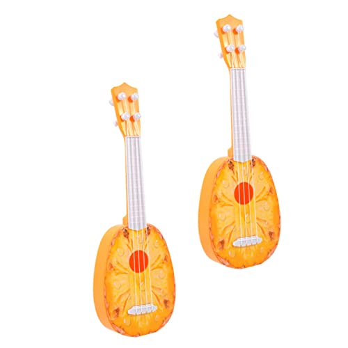 TOBBOMEY 2st Obst Gitarre Spielzeug Mini-gitarrenornament Kleinkind Gitarre Simulierte Gitarre Musikinstrumente Gitarre Kleinkind Kleinkind-Ukulele Mini-Gitarren Für Kinder Yellow Abs von TOBBOMEY