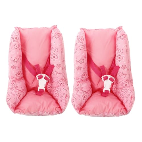 TOBBOMEY 2st Puppensitzzubehör Autositz Für Wiedergeborene Babypuppen Autositz Für Puppen Puppe Autositz Babytrage Für Puppen Autositz Für Neugeborene Zubehör Für Babypuppen Stoff Rosa von TOBBOMEY