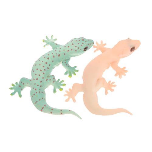 TOBBOMEY 2st Simulations-Gecko Gecko-Spielzeug Eidechsenspielzeug Für Kinder Künstliche Eidechsenverzierung Spielzeug Simulation Von Tierfiguren Eidechsenerkennungsmodell PVC von TOBBOMEY