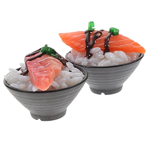 TOBBOMEY 2st Simulierter Sushi-Reis Fake-Food-Foto-Requisite Künstliches Sushi Lebensmittelspielzeug Für Kinder Dekoratives Essen Zur Präsentation Simulation Lebensmittelmodell Spielen PVC von TOBBOMEY