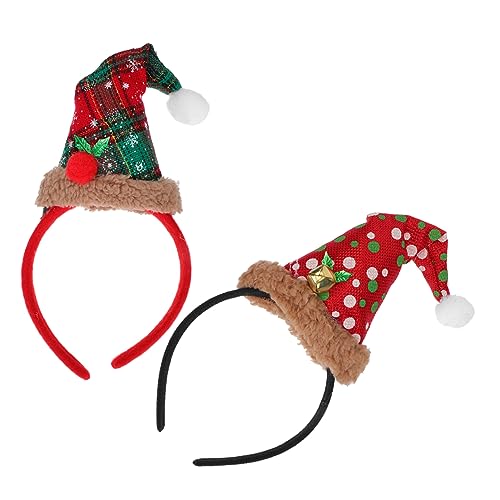 TOBBOMEY 2st Stirnband Weihnachtshaarband Mini-zylinder Weihnachtsmütze-stirnbänder Weihnachtsfeierdekorationen Weihnachtsstirnbänder Weihnachts-haarschmuck Halloween-requisiten Flanell von TOBBOMEY