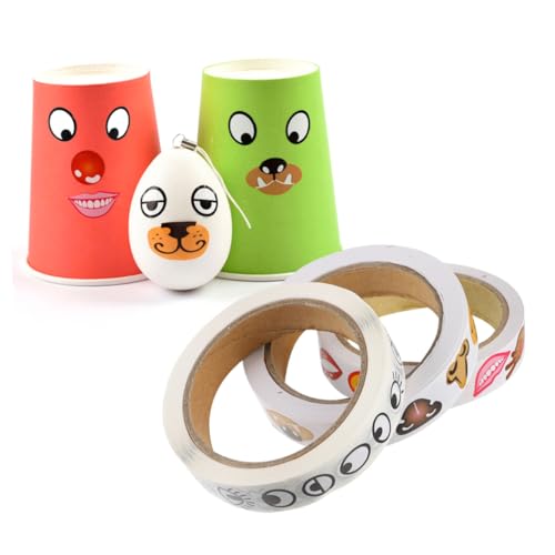TOBBOMEY 3 Rollen Aufkleber Augen Nase Mund Selbstklebend Papiermaterial Cartoon Sticker DIY Bastelset für Kreative Dekoration TOBBOMEY 3 Rollen Aufkleber Augen Nase Mund Selbstklebend Papiermaterial Cartoon Sticker DIY Bastelset für Kreative Dekoration von TOBBOMEY
