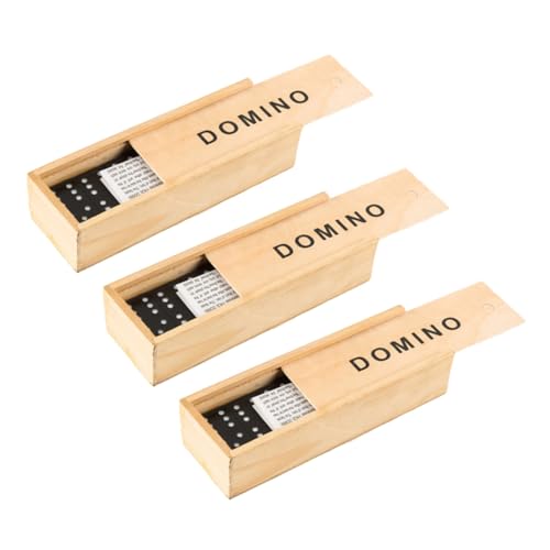 TOBBOMEY 3 Sätze Schwarze Dominosteine aus Holz mit Gepunkteten Spielsteinen in Edler Holzbox Stapelbares Brettspiel für Familien Kinderleichtes Domino Spiel für Unterwegs und Spielabende TOBBOMEY 3 Sätze Schwarze Dominosteine aus Holz mit Gepunkteten Spielsteinen in Edler Holzbox Stapelbares Brettspiel für Familien Kinderleichtes Domino Spiel für Unterwegs und Spielabende von TOBBOMEY
