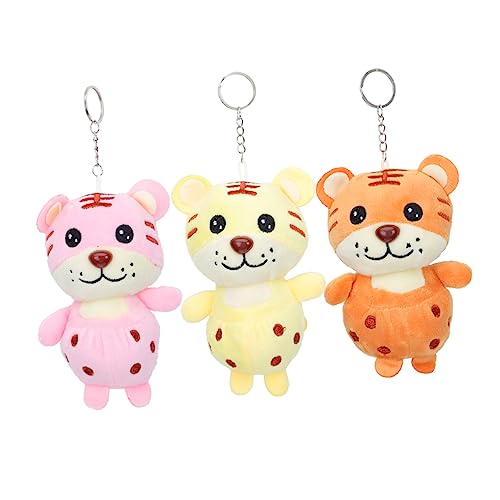 TOBBOMEY 3 Stücke Entzückende Tiger Puppe Anhänger Tasche Hängende Tiger Schmuck Auto Keychain Anhänger von TOBBOMEY