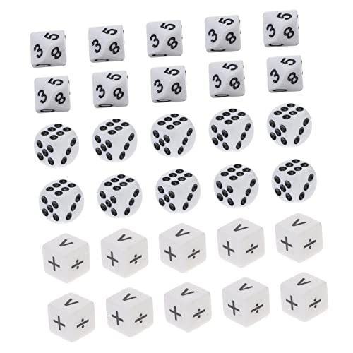 TOBBOMEY 30 Pcs Set Für Kinder Acryl Pädagogisches Würfel Requisiten Mathematik Zeichen Für Lernen von TOBBOMEY