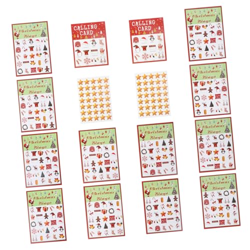 TOBBOMEY 37st Spielkarte Weihnachtsspiel Feiertags-Bingo-Karten Weihnachtsbingo Für Kinder Weihnachtsfeierspiele Weihnachtsfamilienspiele Weihnachtsfestbevorzugungsgeschenk Papier Rot von TOBBOMEY