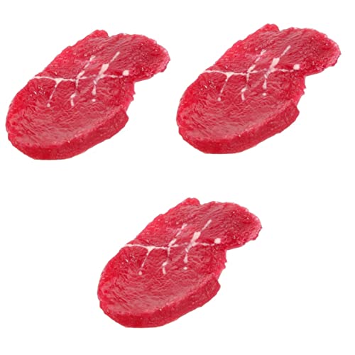 TOBBOMEY Fischstabchen 3st Steakimitat Künstliche Steaks Requisiten Geschnittenes Steak Realistisch Fälschung Foto Küchendekoration Home Decor Mini-Steaks in Schneiden Simulierte Steaks Styropor von TOBBOMEY