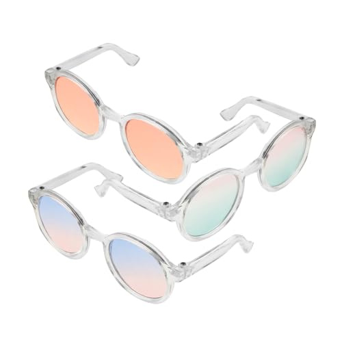 TOBBOMEY 3st Puppenbrille Mini-Sonnenbrille Für Puppen Bastelzubehör Zum Anziehen Von Puppen Puppenhauszubehör Für Kinder Puppe Verkleiden Zubehör Mini-puppenhaus-zubehör Plastik von TOBBOMEY