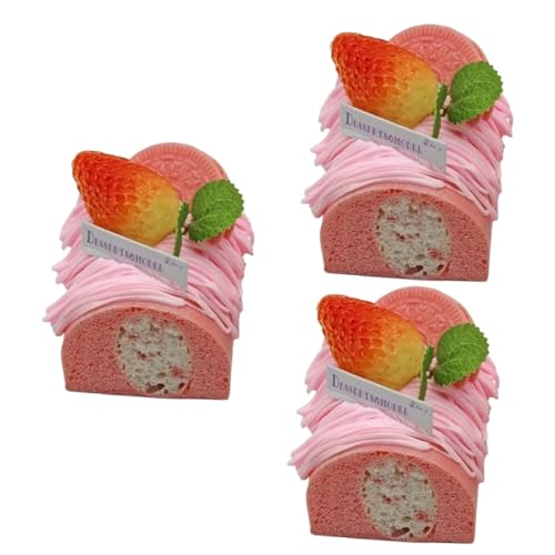 TOBBOMEY 3st Simulation Kuchenmodell Spielzeugkuchen Requisiten Für Den Dessertladen Kuchen-Dessert-Modell Tischdekoration Lebensechtes Kuchenmodell Realistische Dessert-Requisiten Rosa Pu von TOBBOMEY