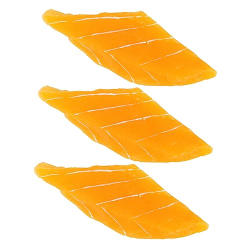 TOBBOMEY 3st Simulation Lachs Künstliche Nahrungsmodelle Gefälschter Lachs Im Restaurant Gefälschtes Fischfleisch Falsches Fleisch Restaurant Gefälschtes Essen Lachsscheiben Requisiten PVC von TOBBOMEY