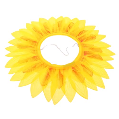 TOBBOMEY 3st Sonnenblumenkopfbedeckung Lustiger Hut Kinderkleidung Lustige Kostüme Kinder-sonnenblumen-kopfbedeckung Gelbe Blumenhuthaube Blumenkostüme Für Erwachsene Pfau Yellow Seidentuch von TOBBOMEY