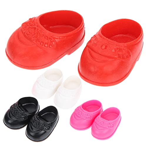 TOBBOMEY 4 Flache Schuhe Mini- Mädchenpuppen Mini-Skateboardschuhe Mini-fingerschuhe Dekorative Minischuhe Miniatur-weihnachtsmann-Schuhe Kinderstiefel Zubehör Abs Plastik von TOBBOMEY