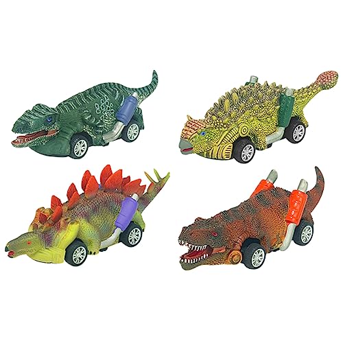 TOBBOMEY 4 Stück Dinosaurier Auto Zum Zurückziehen Dinosaurier Party Spielzeug Spielzeug Für Jungen Simulation Dinosaurier Auto Zum Zurückziehen Dinosaurier Spielzeug Push Go von TOBBOMEY