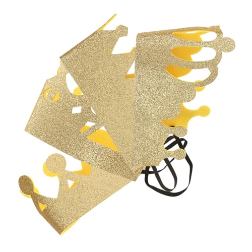 TOBBOMEY 4 Stück Krone Zum Kindergeburtstag König Cosplay Hut Kleinkindkrone Stretch-kronenhaarband Krone Mittelstücke Haarschmuck Für Babys Mini-krone König Kostümzubehör Polyester Golden von TOBBOMEY