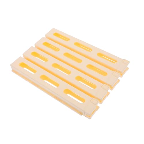 TOBBOMEY 4 Stück Ladevorrichtung Für Dominosteine Bausteine Automatische Domino-Zug-Requisiten DIY-Domino-Clips Automatischer Dominoclip Domino-Slot-Clips Beige Plastik von TOBBOMEY