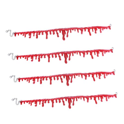 TOBBOMEY 4 Stück Teiliges Gothic Halloween Blutstropfen Halskette Handgefertigt Rotes Makeup Schmuck Blutige Choker Ketten für Party Ball Einheitsgröße Damen Gruseliges Kostümzubehör TOBBOMEY 4 Stück Teiliges Gothic Halloween Blutstropfen Halskette Handgefertigt Rotes Makeup Schmuck Blutige Choker Ketten für Party Ball Einheitsgröße Damen Gruseliges Kostümzubehör von TOBBOMEY