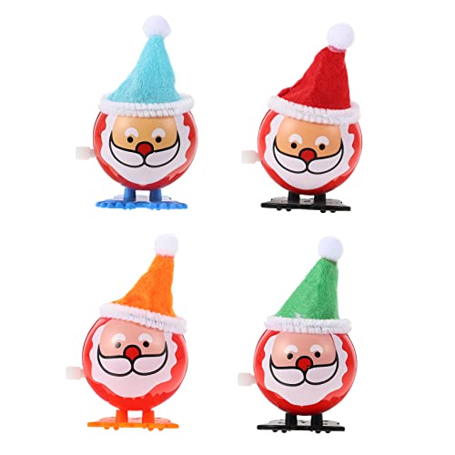 TOBBOMEY 4 Stück Weihnachtliches Aufziehspielzeug weihnachtliches Springspielzeug Neuheit Spielzeug für Kinder weihnachtsspielzeug Kinder kinderspielzeug Kid Toys aufziehbares Spielzeug Abs von TOBBOMEY