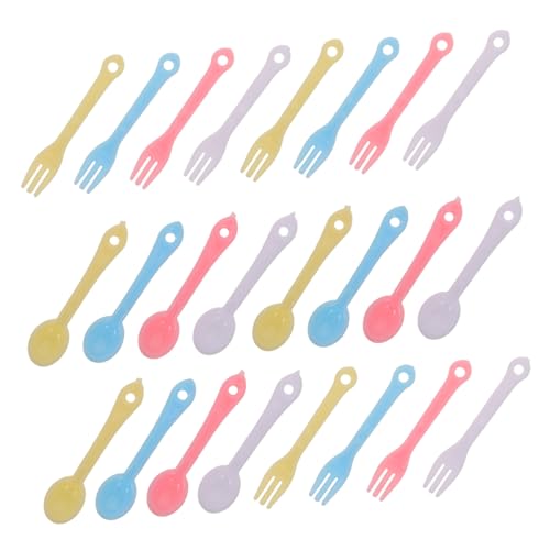 TOBBOMEY 40 Sätze Miniatur Plastiklöffel und Gabeln in Bunten Farben für Puppenhaus Dekoration Kleine Kinderbestecke Realistisches Design für Kreatives Rollenspiel und TOBBOMEY 40 Sätze Miniatur Plastiklöffel und Gabeln in Bunten Farben für Puppenhaus Dekoration Kleine Kinderbestecke Realistisches Design für Kreatives Rollenspiel und von TOBBOMEY