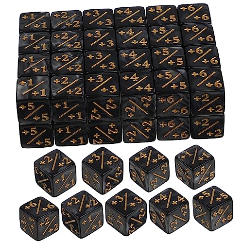 TOBBOMEY 48-teiliges Set Würfel Spiel D6 Blau Zeichen Sterben Acryl Black von TOBBOMEY