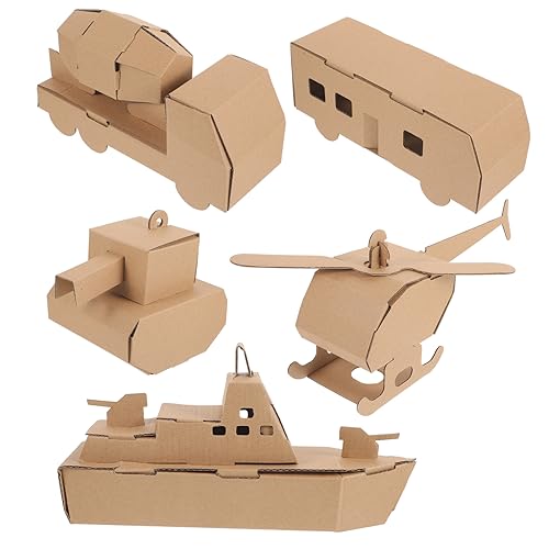 TOBBOMEY 5 Stück Papier Puzzle Modell DIY Zubehör Hubschrauber Papier Tank von TOBBOMEY